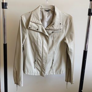 Apt 9 Faux Leather Jacket Beige